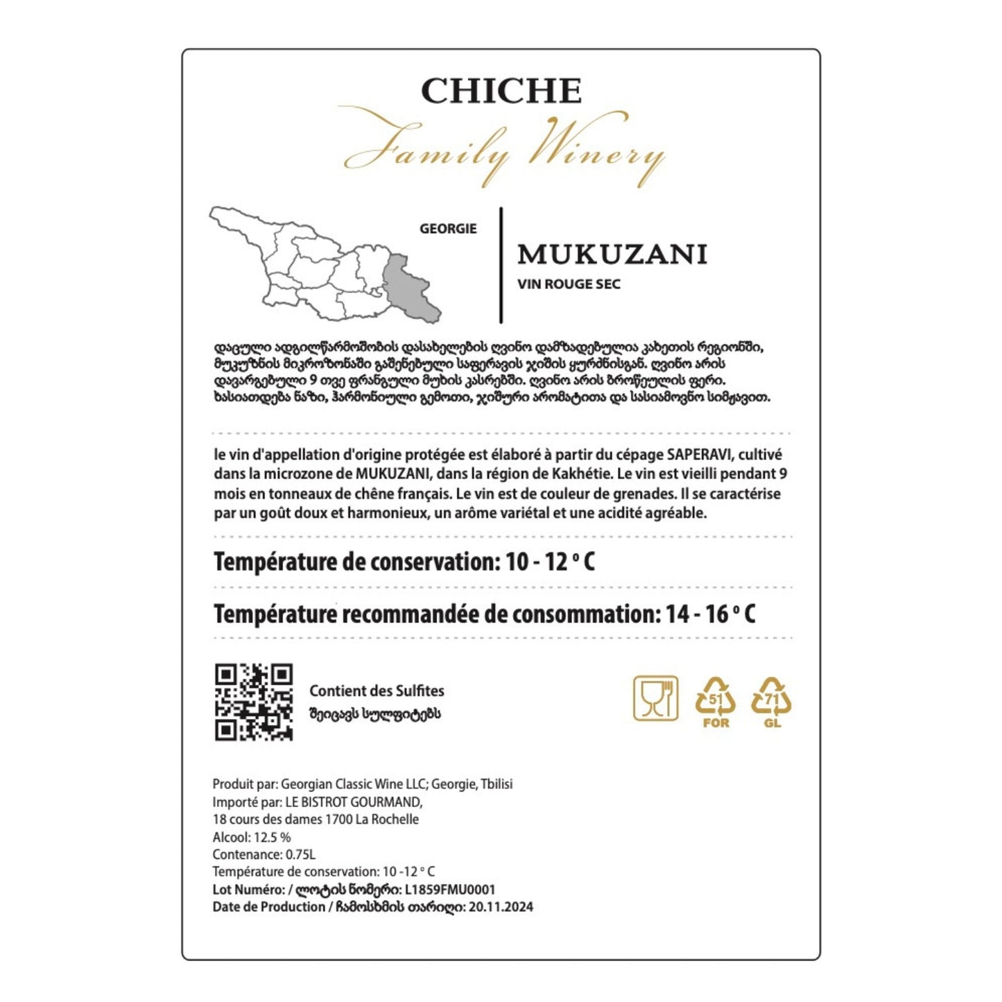 Mukuzani - 2023 Vin Rouge Géorgien